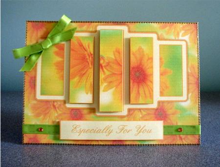 Beautiful Orange Flowers Panel Card Kit by Debbie Knechtel