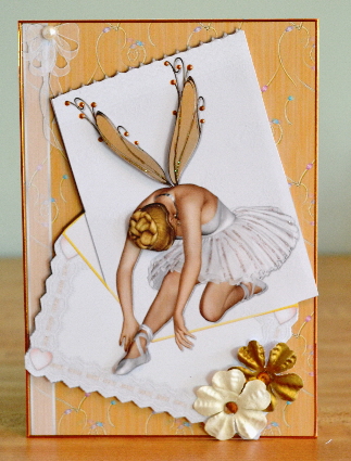 Ballerina Fairy in a Letter Quick Card by Debbie Knechtel