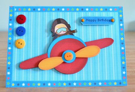 Little Boy Flying a Aeroplane by Debbie Knechtel