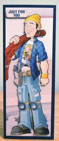 Carpet Fitter Dude Large Dl by Debbie Knechtel