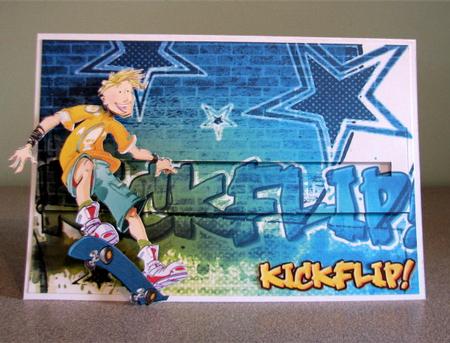 Skater Dude (blue) Penny Slider. by Debbie Knechtel