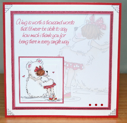 Bear Hug Thank You 8x8in Pyramid by Debbie Knechtel