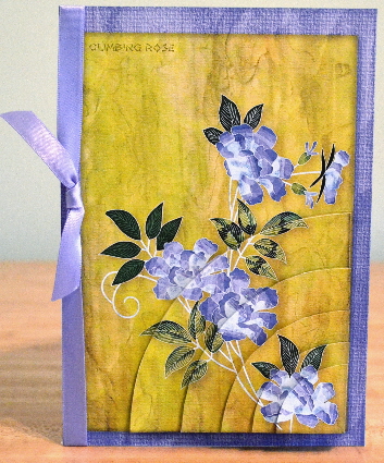 Japanese Floral Notecards 3, Climbing Rose A5 Pyramid Card by Debbie Knechtel
