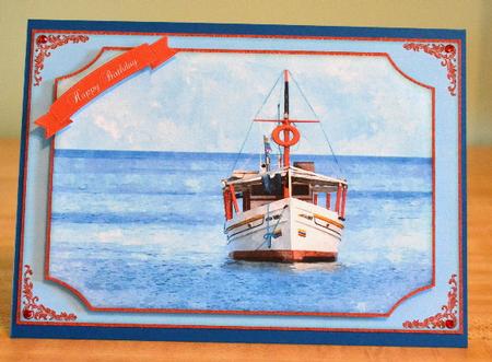 Calm Seas Boating Watercolour Quick Card by Debbie Knechtel