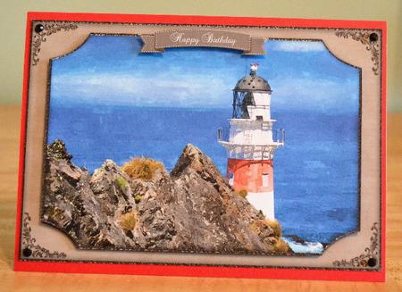 Light House Watercolour Quick Card by Debbie Knechtel