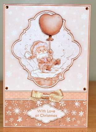 Santa Drops in Christmas Card Topper & Pyramage by Debbie Knechtel