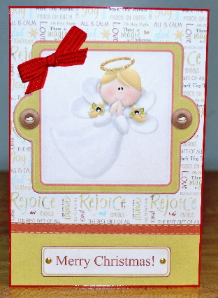 Christmas Angel Card Front with Decoupage by Debbie Knechtel