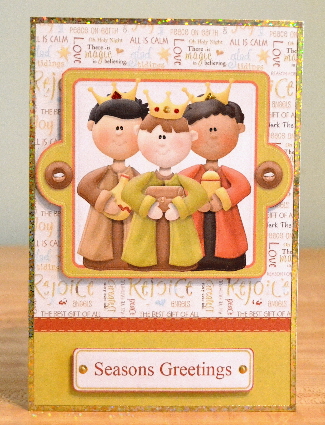 Three Wisemen Christmas Nativity Card Front with Decoupage by Debbie Knechtel