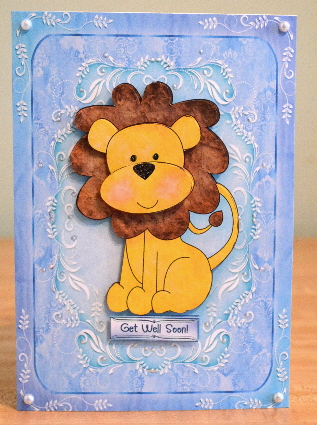 Wee Ones Lion, A5 Step by Step Card by Debbie Knechtel