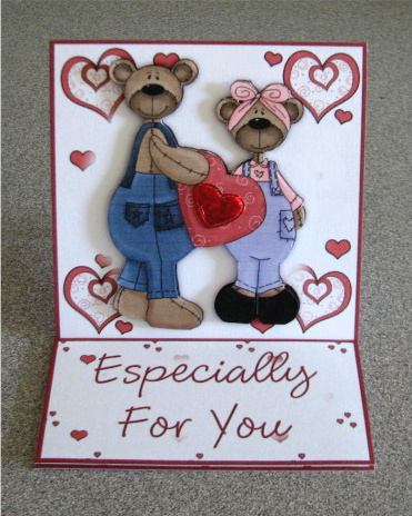 Teddies in Love 5 Minute Easel Card by Debbie Knechtel