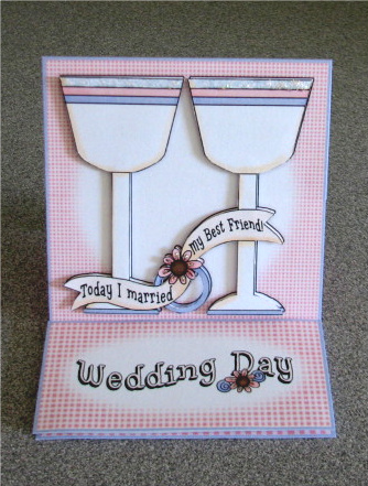 Wedding Glasses 5 Minute Easel Card by Debbie Knechtel