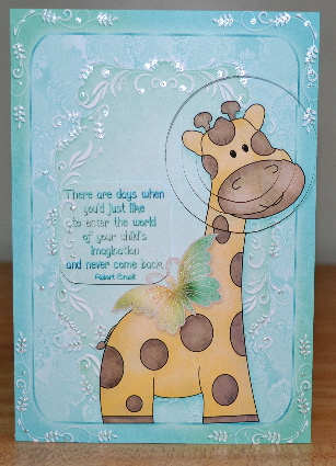 Wee Ones Giraffe, A5 Pyramid Card by Debbie Knechtel