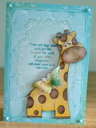Wee Ones Giraffe, A5 Step by Step Card by Debbie Knechtel