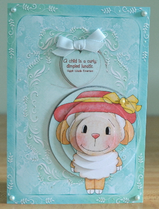 Wee Ones Lamb, A5 Pyramid Card by Debbie Knechtel
