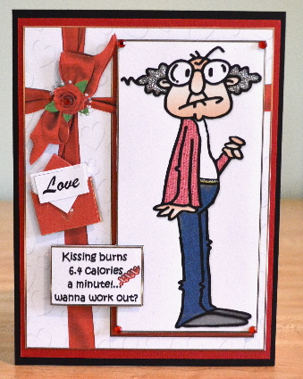 Gus Sends His Valentine Kisses Quick Card by Debbie Knechtel