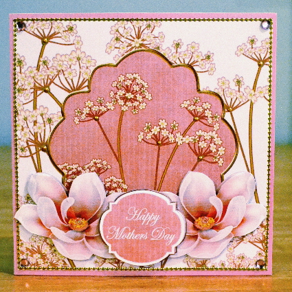 Pink Magnolia Mothers Day 7in Time Flower Decou Topper by Debbie Knechtel