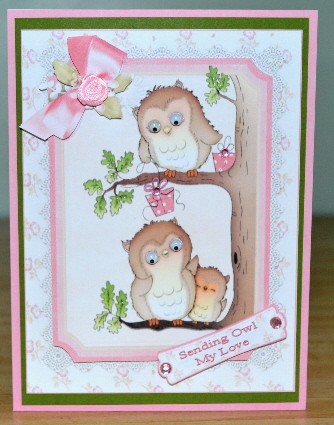 Sending Owl My Love Quick Card by Debbie Knechtel