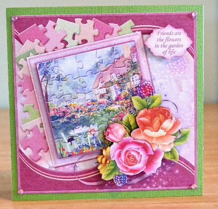 Cottage Garden Jigsaw Card & Decoupage by Debbie Knechtel