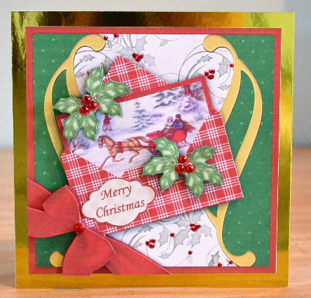 Christmas Vintage Sleigh Ride Envelope Quick Card by Debbie Knechtel