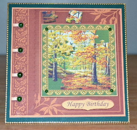 Autumn Woods Jigsaw Quick Card by Debbie Knechtel