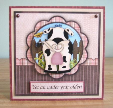 An Udder Year Older or a Little Behind Decoupage by Debbie Knechtel