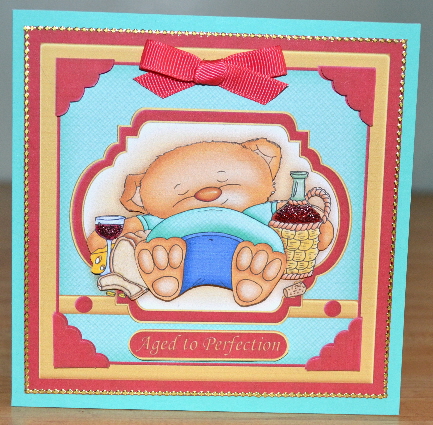 Aged to Perfection Wine Bear Topper & Decoupage by Debbie Knechtel