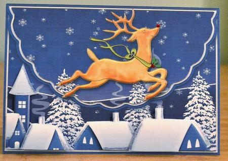 Above the Rooftops Christmas Mock Envelope & Decoupage by Debbie Knechtel