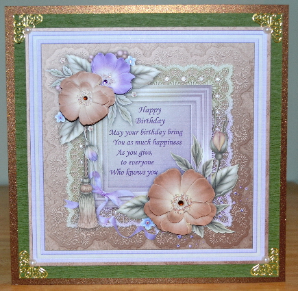 8x8 Chocolate & Mint Florals Topper & Decoupage by Debbie Knechtel