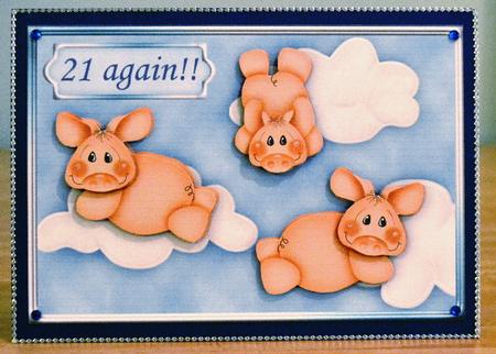 21 Again Pigs May Fly Topper & Decoupage by Debbie Knechtel