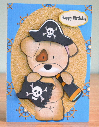 Pirate Dog with Telescope & Flag by Debbie Knechtel