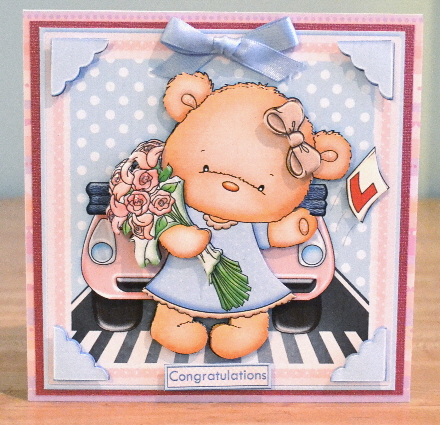 She Passed Her Driving Test Card Topper & Decoupage by Debbie Knechtel