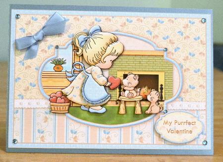 Purry Hearts Card Topper & Decoupage by Debbie Knechtel