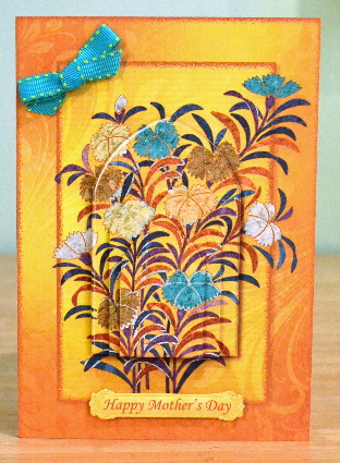 Japanese Floral Notecards 12, Dianthus, A5 Pyramid Card by Debbie Knechtel