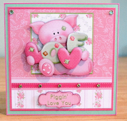 Piggin' Love Card Topper & Decoupage by Debbie Knechtel