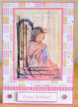 Little Girl Knitting Topper & Pyramage by Debbie Knechtel