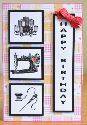 Vintage Sewing / Seamstress Patchwork Topper & Decoupage by Debbie Knechtel