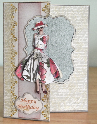Fashionista D, Derissa, A5 Fold-back Card by Debbie Knechtel