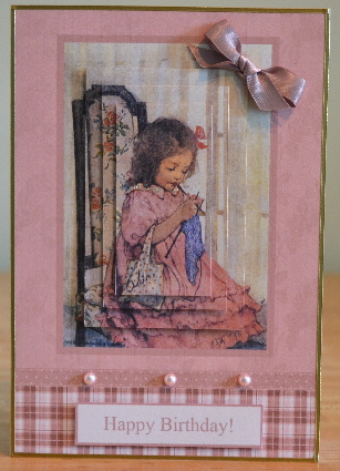 Little Girl Knitting Topper & Pyramage by Debbie Knechtel