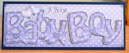 Large Dl New Baby Boy Felties Card & 3D Decoupage by Debbie Knechtel
