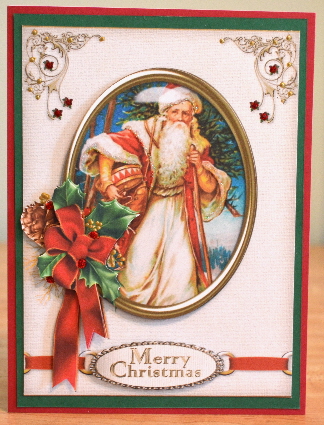 Vintage Santa Medallion by Debbie Knechtel