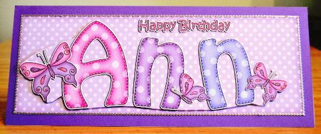 Large Dl Birthday Ann Quick Card 3D Decoupage by Debbie Knechtel