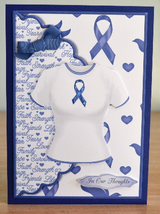Colon Cancer Scalloped Edge Envelope Card by Debbie Knechtel