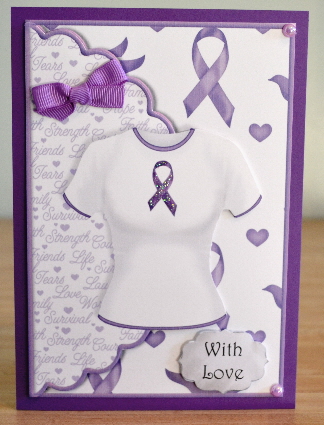 Pancreatic Cancer T-shirt Scalopped Edge Envelope Card by Debbie Knechtel