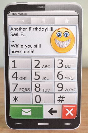 Mobile Phone Smile While You Still Have Teeth Quick Card by Debbie Knechtel