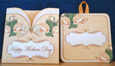Peach Roses2 Happy Mothers Day Vintage Pocket Pull Card Kit by Debbie Knechtel