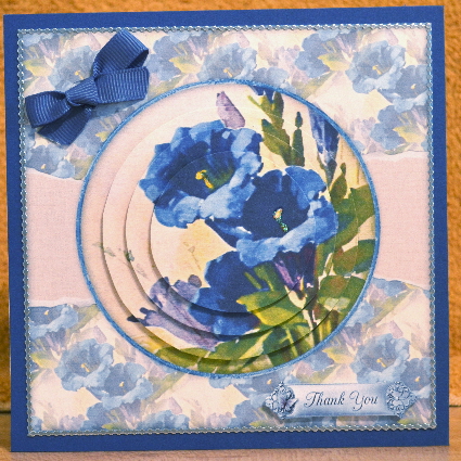 Beautiful 6x6 Torn Strip Vintage Flowers Quick Card by Debbie Knechtel