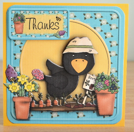 Gardening Crow Retirement/thanks/various by Debbie Knechtel