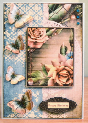 Cardtopper with Matching Envelope Creme Roses 659 by Debbie Knechtel
