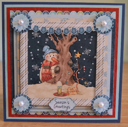 Cardtopper Snowman Waiting for Santa 679 by Debbie Knechtel