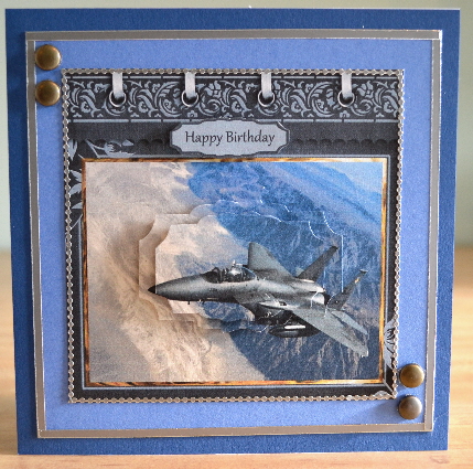 Fighter Plane Card with Pyramid Layers by Debbie Knechtel